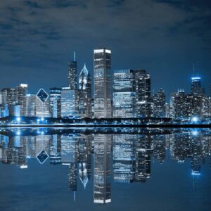دانلود والپیپر چراغ های شهر شیکاگو