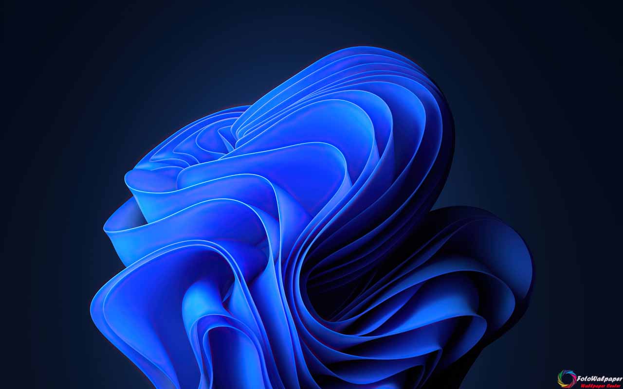 دانلود والپیپر ویندوز ۱۱ با ماده آبی رنگ