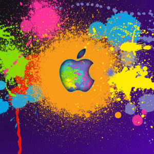 دانلود والپیپر لوگوی رنگارنگ اپل